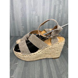 Dolce Vita Shayla Wedge Espadrille Sandals 8.5 Suede Beige